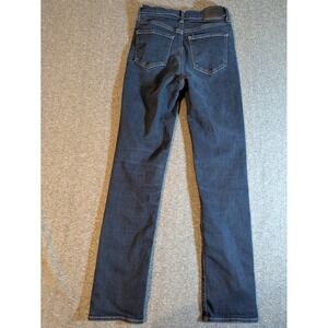 Express Jeans Women's Size 4L Blue Super High Rise Slim Straight Stretch Denim